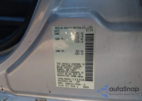 2020 Nissan Altima S Fwd из США, поврежденный, VIN 1N4BL4BV6LC133306